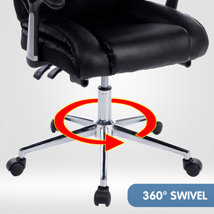Leather High Back Modern Reclining Executive Office Chair Black