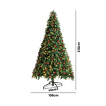 Christmas Tree 1.8M Xmas Decorations Green w/ LED Light and Pine Cones