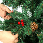 Christmas Tree 1.8M Xmas Decorations Green w/ LED Light and Pine Cones