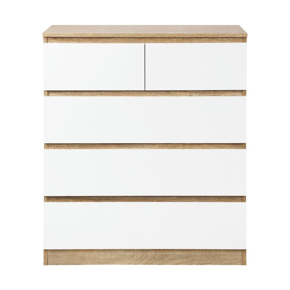 5 Chest of Drawers Tallboy Cabinet Dresser Table Wooden White Furniture