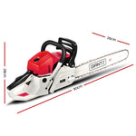 62CC Commercial Petrol Chainsaw - Red & White