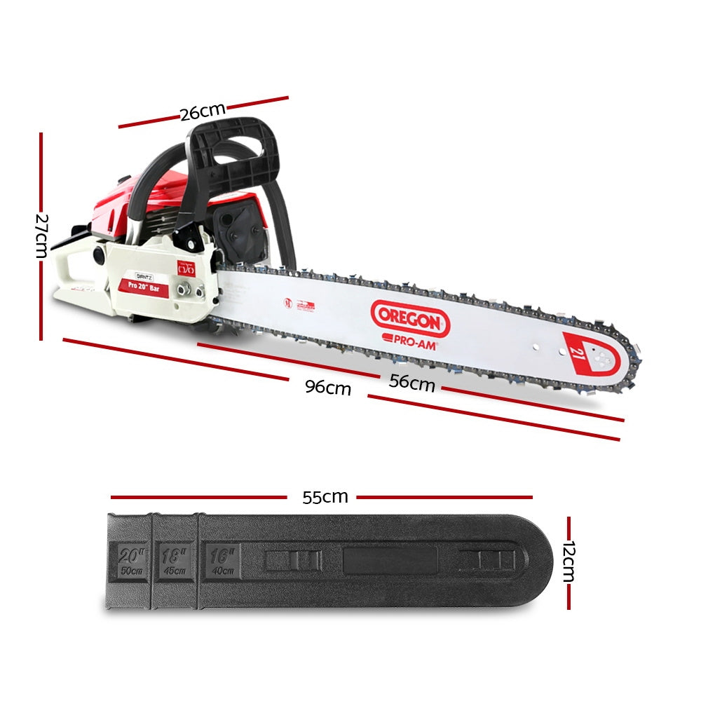 62cc Commercial Petrol Chainsaw 20 Oregon Bar E-Start Chains Saw Tree