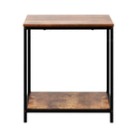 Side End Table Coffee Table Bedside Shelf 2-Tier Industrial Furniture