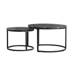 Set of 2 Coffee Table Round Nesting Side End Table