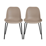 Dining Chairs Kitchen Chair Exclusive Lounge Room Metal Plastic Brownx2