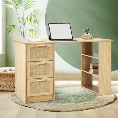 Computer Desk Drawers Storage Shelf Laptop Student Study Office Table