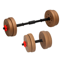 20kg Home Gym Adjustable Dumbbell and Barbell Weights Set - Gold