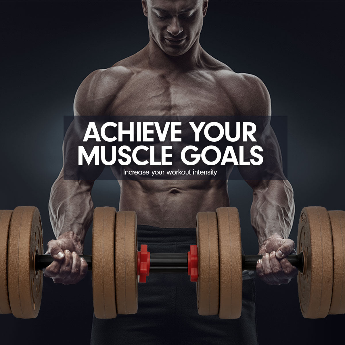 20kg Home Gym Adjustable Dumbbell and Barbell Weights Set - Gold