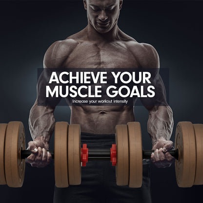 20kg Home Gym Adjustable Dumbbell and Barbell Weights Set - Gold