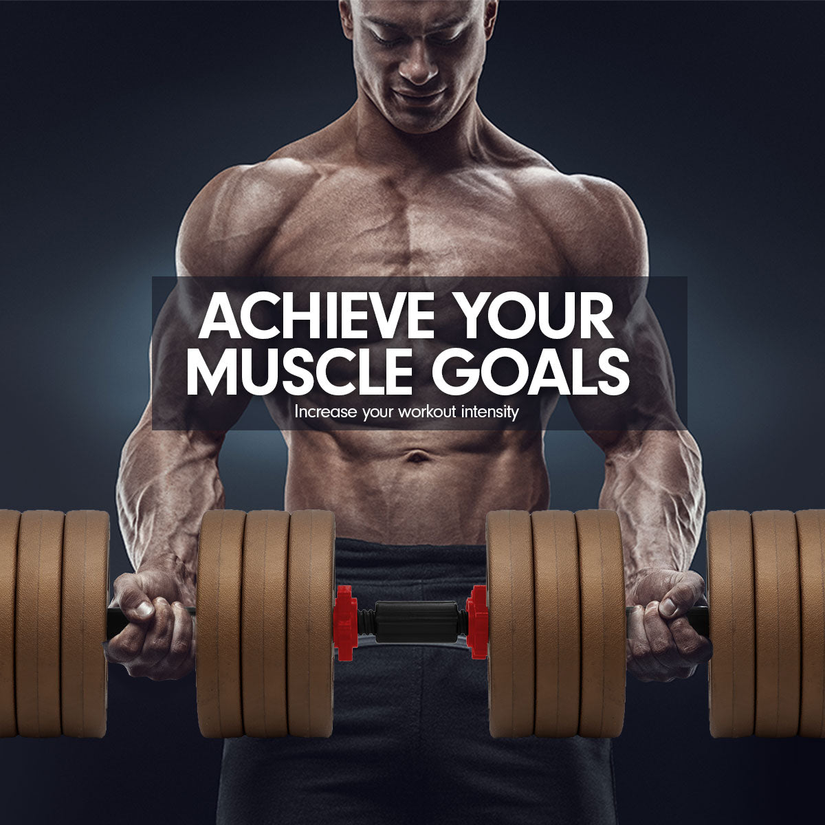 Adjustable 32kg Home Gym Dumbbell Barbell Weights Gold