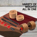 Adjustable 32kg Home Gym Dumbbell Barbell Weights Gold