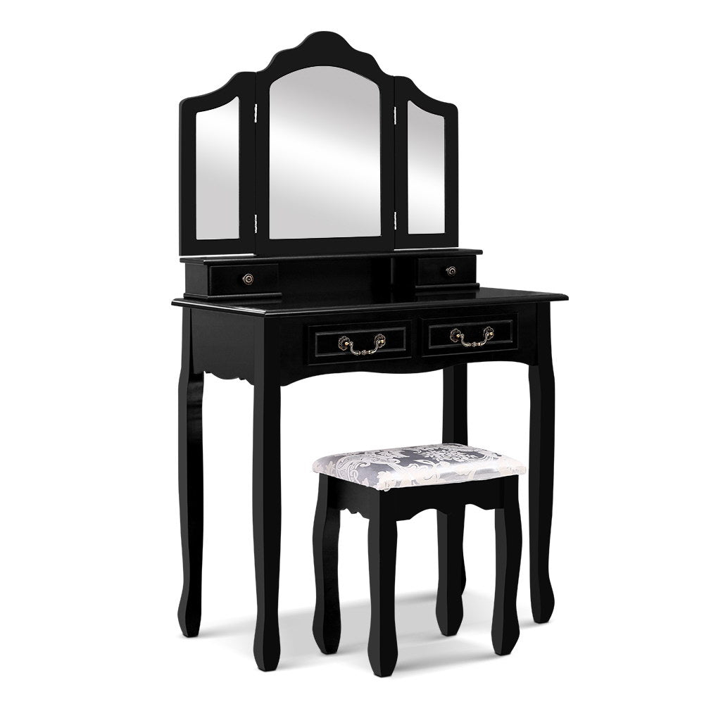 Dressing Table with Mirror - Black