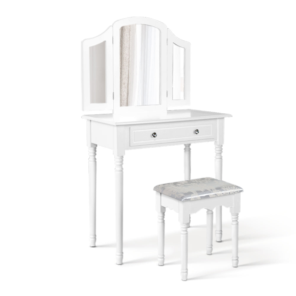 Dressing Table Stool Mirror Drawer Makeup Jewellery Cabinet Organizer
