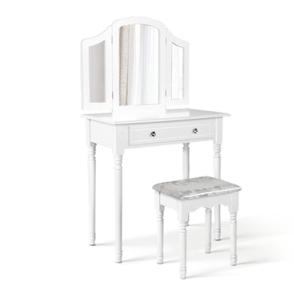 Dressing Table Stool Mirror Drawer Makeup Jewellery Cabinet Organizer