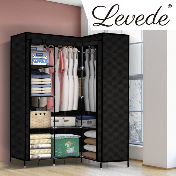 Portable Clothes Closet Wardrobe Black