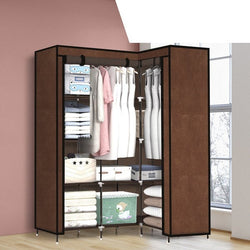 Portable Clothes Closet Wardrobe Coffee