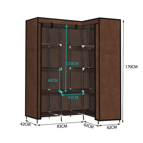 Portable Clothes Closet Wardrobe Coffee