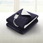 Electric Throw Rug Heated Blanket Charcoal/Green