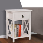 Bedside Tables With Drawers Nightstand Storage Cabinet  Bedroom