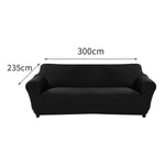 Slipcover Protector Couch Covers 4-Seater Black