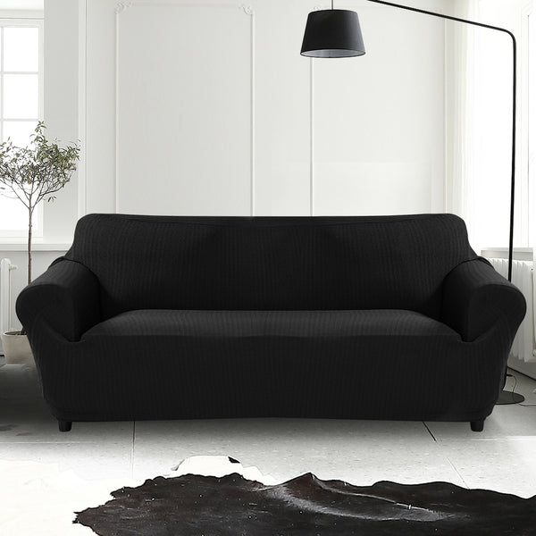 Slipcover Protector Couch Covers 4-Seater Black