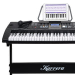 61 Keys Electronic Keyboard Piano With Stand - Black