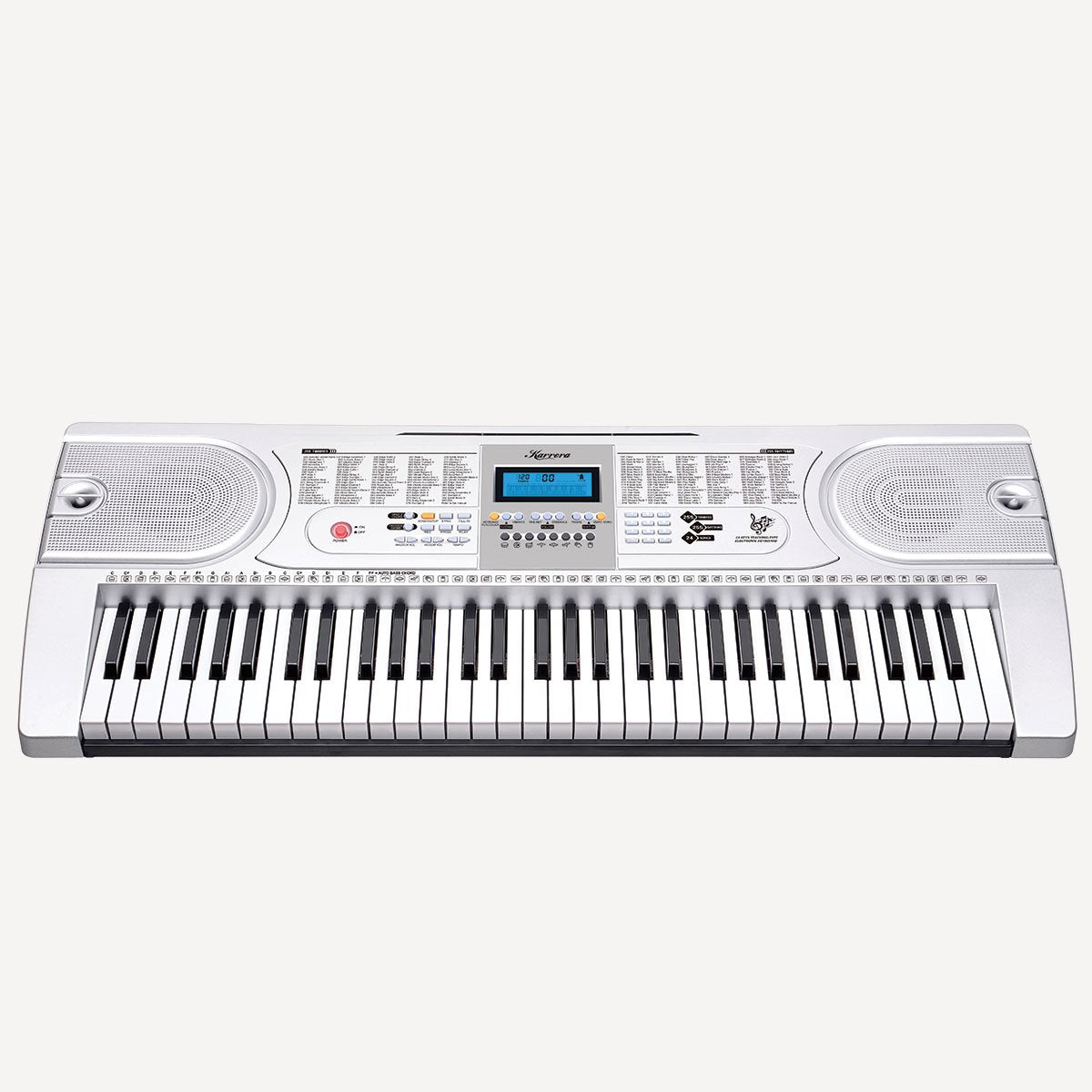 61 Keys Electronic Keyboard Piano With Stand - Silver