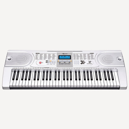 61 Keys Electronic Keyboard Piano With Stand - Silver