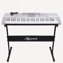 61 Keys Electronic Keyboard Piano With Stand - Silver