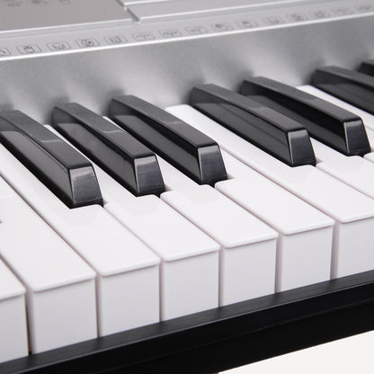 61 Keys Electronic Keyboard Piano With Stand - Silver