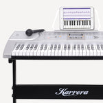 61 Keys Electronic Keyboard Piano With Stand - Silver