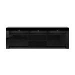 TV Cabinet Entertainment Unit Stand RGB LED Gloss Furniture Black 180CM