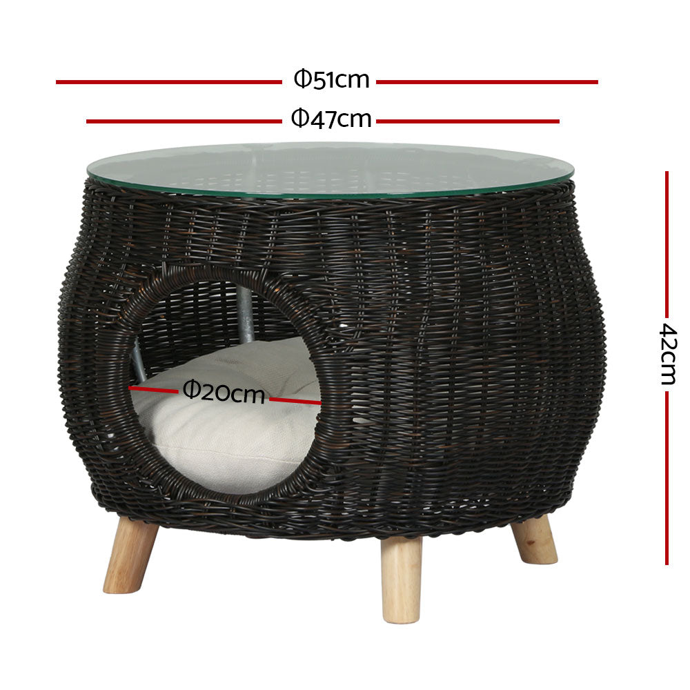 Side Table Coffee Pet Bed Indoor Wicker Outdoor Furniture Patio Desk