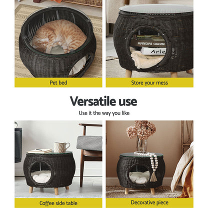 Side Table Coffee Pet Bed Indoor Wicker Outdoor Furniture Patio Desk