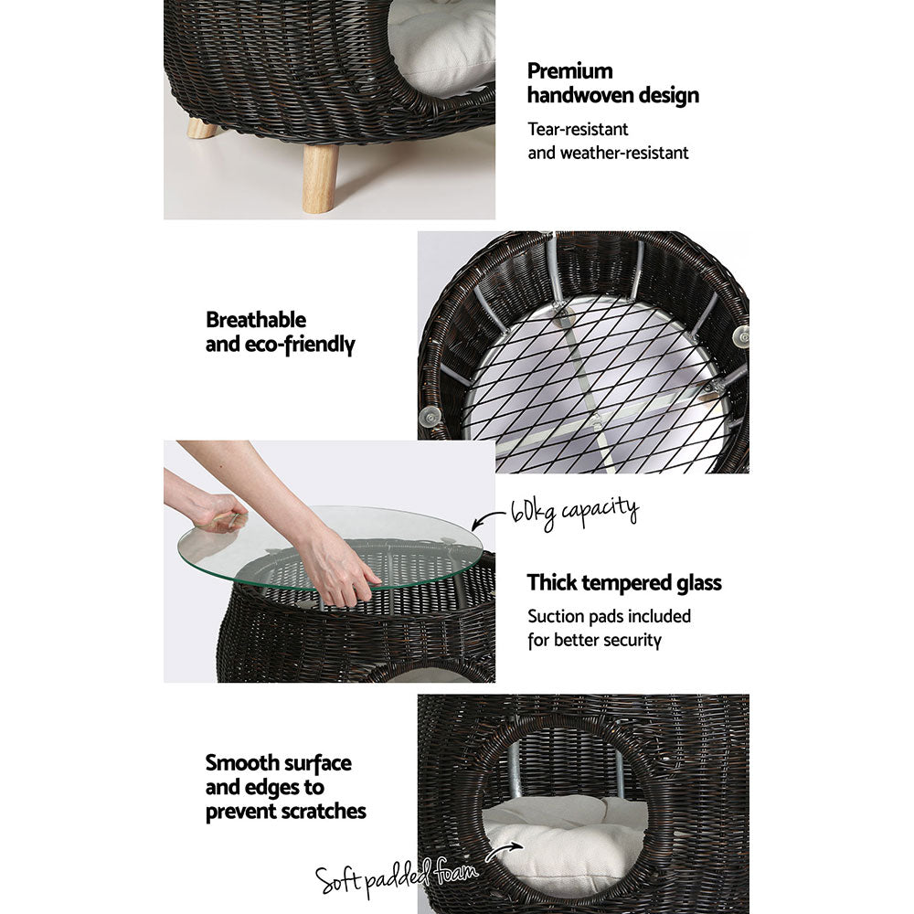 Side Table Coffee Pet Bed Indoor Wicker Outdoor Furniture Patio Desk