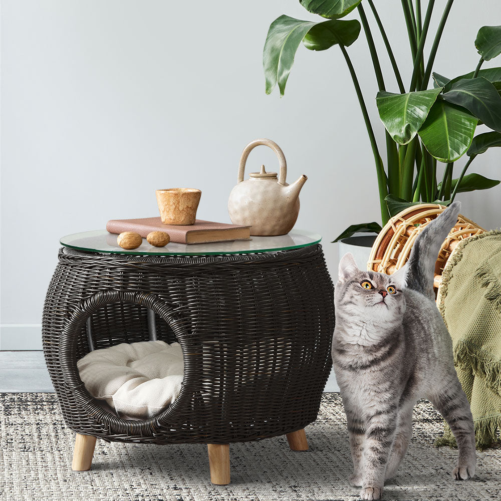 Side Table Coffee Pet Bed Indoor Wicker Outdoor Furniture Patio Desk