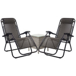 Sun Lounge Zero Gravity Chair Table Outdoor Folding Recliner Reclining