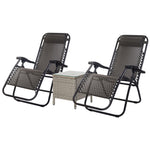 Sun Lounge Zero Gravity Chair Table Outdoor Folding Recliner Reclining