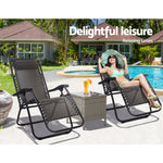 Sun Lounge Zero Gravity Chair Table Outdoor Folding Recliner Reclining