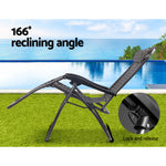 Sun Lounge Zero Gravity Chair Table Outdoor Folding Recliner Reclining