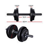 17KG Dumbbells Set Weight Plates Home Gym Fitness Exercise