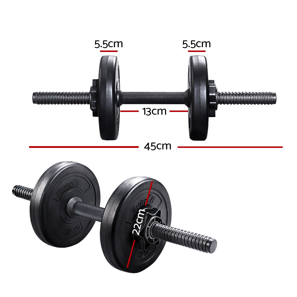12KG Dumbbells Dumbbell Set Weight Plates Home Gym Fitness Exercise