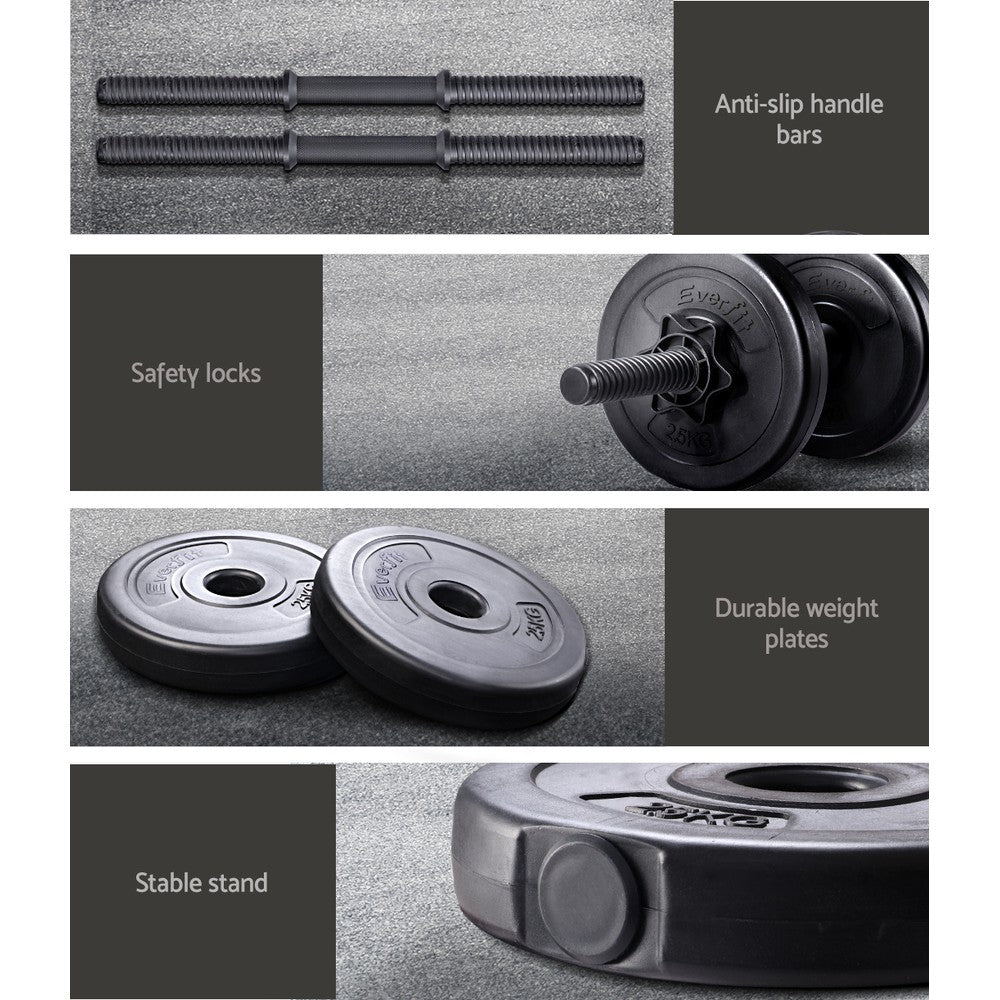 12KG Dumbbells Dumbbell Set Weight Plates Home Gym Fitness Exercise