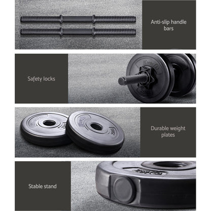 12KG Dumbbells Dumbbell Set Weight Plates Home Gym Fitness Exercise