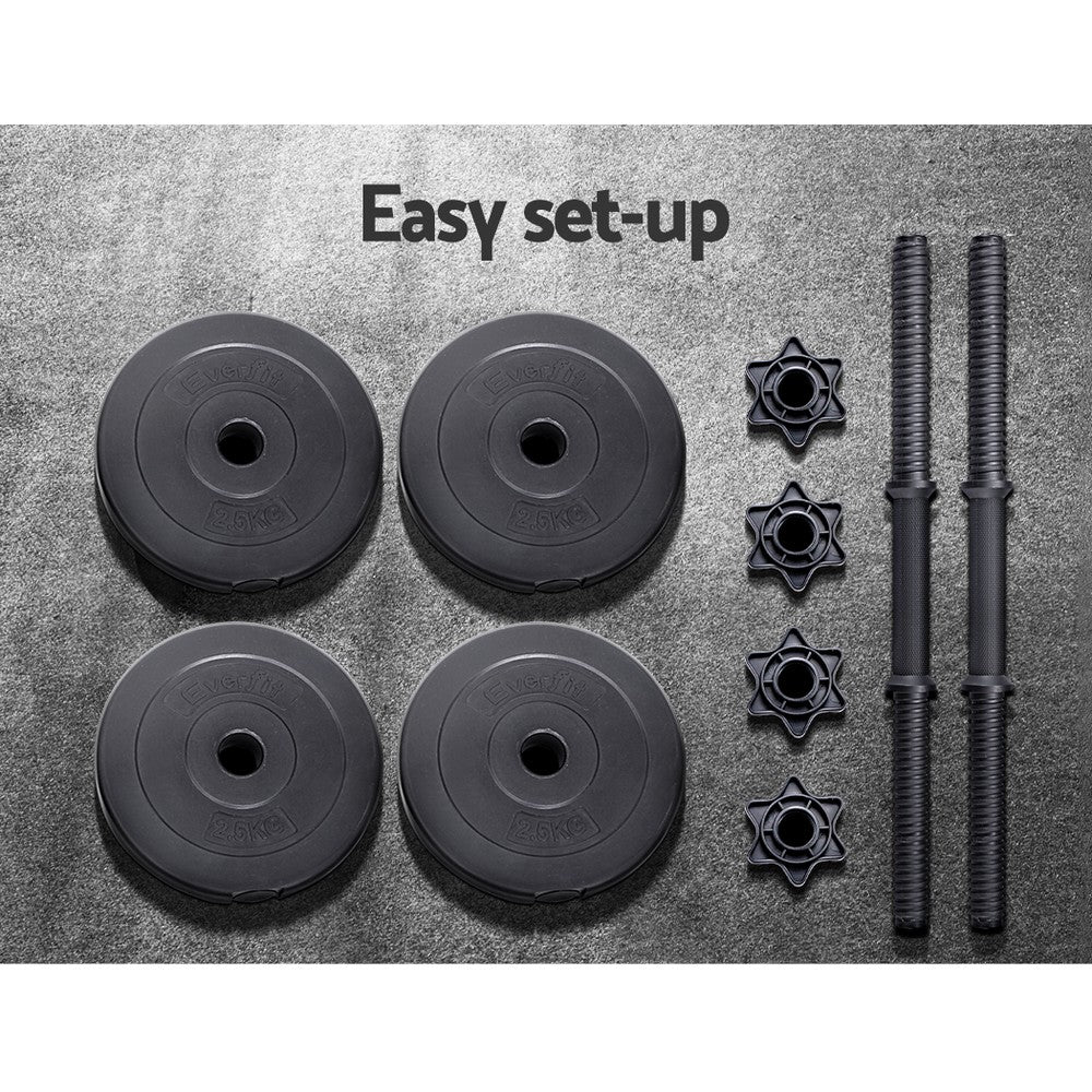 12KG Dumbbells Dumbbell Set Weight Plates Home Gym Fitness Exercise