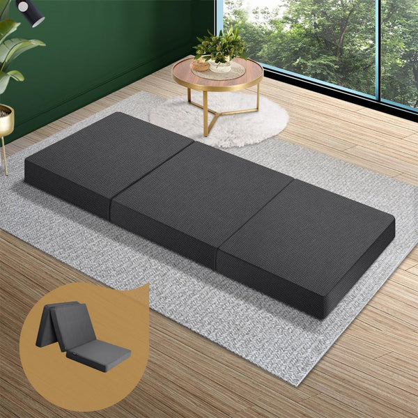  H&L Folding Mattress Portable Single Sofa Foam Bed Camping Sleeping Pad Grey