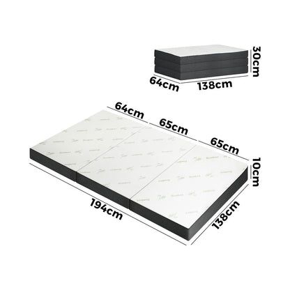 Simple Deals Folding Foam Mattress Sofa Bed Trifold Sleeping Mat Camping Cushion Double