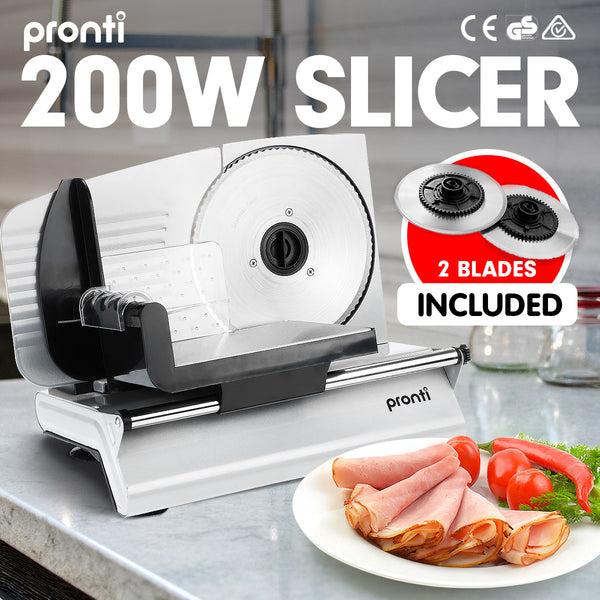  Pronti Deli and Food Electric Meat Slicer 200W Blades