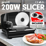 200W  Pronti Deli and Food Electric Meat Slicer Blades Processor Black