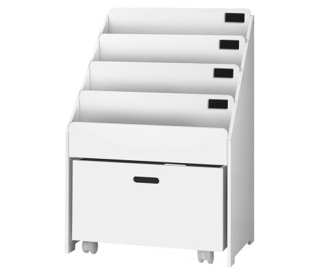 Kids Bookcase Childrens Bookshelf Organiser Storage Shelf Wooden White - Melbourne Home & Living